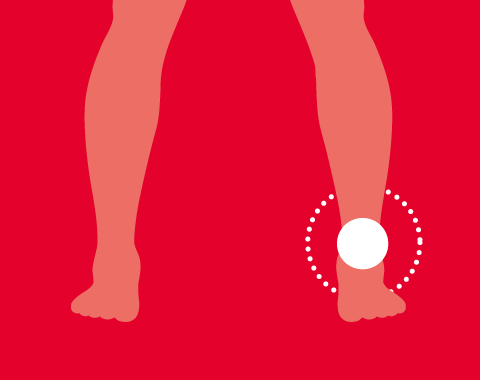 illustration of legs with a pain point over the foot